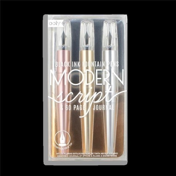 Ooly Ooly 132-093 Modern Script Fountain Pens Plus Journal - 4 Piece 132-093